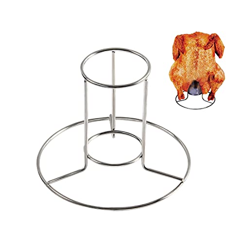 KAMaster Beer Can Chicken Holder for Grill and Smoker,More Higher to Holder - Beer can Chicken Rack Stainless Steel BBQ Roaster Rack for Grill Accessories Turkey Fryer Base Oven Rib Racks for Smoking