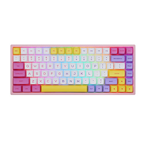EPOMAKER EP84 Pro Upgraded 75% RGB Hot Swap 2.4GHz/Bluetooth 5.0/USB-C Wired Mechanical Keyboard with Programmable Software, NKRO, Ice Cream PBT Keycaps for Mac/Win/Gamers(Gateron Pro Yellow)