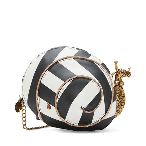 Betsey Johnson Snailed It Crossbody, Black/White