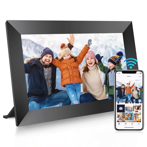 WONNIE 10.1 Inch WiFi Digital Picture Frame with 32GB Memory, 1280x800HD IPS Touch Screen Electronic Photo Frames, Easy Set-up & Use, Instant and Private Photo-Sharing, Send Wishes, Auto-Rotate