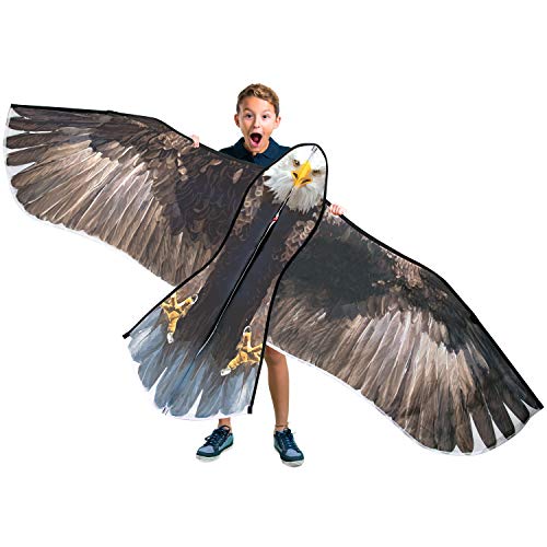 JEKOSEN Bald Eagle Huge Kite for Kids and Adults Single Line String Easy to Fly for Beach Trip Park Family Outdoor Games and Activities