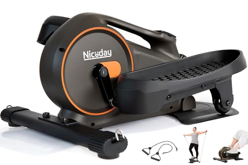 Niceday 2-in-1 Under Desk Elliptical, Ellipse Leg Exerciser with Seated/Stand Use, Manual, Quiet, Adjustable Resistance, Foot Pedal Exerciser, Ideal for Seniors.