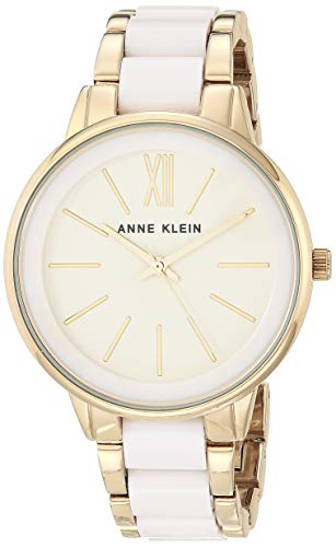 Anne Klein Women's AK/1412IVGB Gold-Tone and Ivory Resin Bracelet Watch