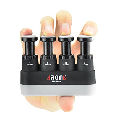 Finger Strengthener,4 Tension Adjustable Hand Grip Exerciser Ergonomic Silicone Trainer for Guitar,Piano,Trigger Finger Training, Arthritis Therapy and Grip, Rock climbing (AHF-03)
