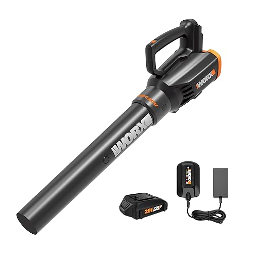 Worx 20V 2-Speed Cordless Leaf Blower with Turbine Fan, Lightweight for Lawn Care - Battery & Charger Included