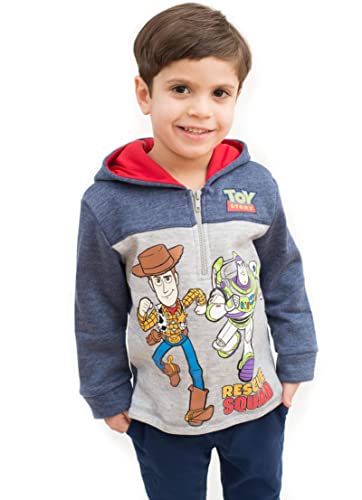 Disney Pixar Toy Story Woody Buzz Lightyear Toddler Boys Fleece Half Zip Hoodie 2T