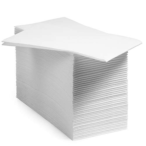 200 BloominGoods Disposable Bathroom Napkins | Single-Use Linen-Feel Guest Towels | Cloth-Like Hand Tissue Paper, White, 12' x 17' (Pack of 200, Made In USA)