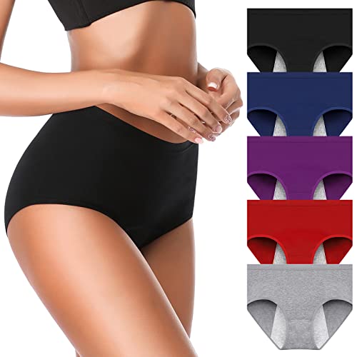 OLIKEME Women Mesh Holes Breathable Leakproof Period Panties Mulit Pack US Size Medium