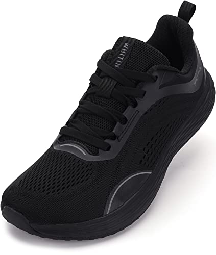 Mens Zero Drop Wide Toe Box Road Running Shoes Size 11 Lightweight Sports Workout Comfortable Width Tennis Athletics Outdoor Mesh Male Black 45
