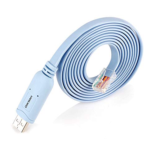 USB Cisco Console Cable, USB to RJ45 Console Cable Compatible with Routers/Switch/Windows 7, 8,10 (12ft)