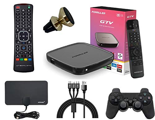 Formuler GTV Bonus Package - Formuler Gtv Certified Android Tv 9.0 + Airmouse Keyboard + Gaming Controller + Indoor TV Antenna + 3 in 1 Phone Charger + Extra Magnetic Phone Car