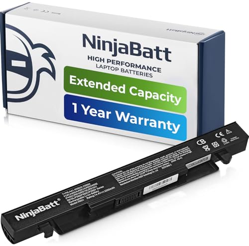NinjaBatt Battery for Asus A41-X550A A41-X550 R510C R510J X550C X550L X550J R510L X550CA X552E X550V K550L F550V X550A P550C X550EA X550D R510 X550VX F550C – High Performance [4 Cells/2200mAh/33Wh]