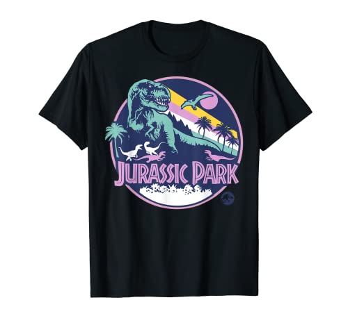 Jurassic Park Purple Retro Dinosaur Scene T-Shirt