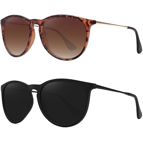 WOWSUN Retro sunglasses womens 2024 trendy round classic glasses