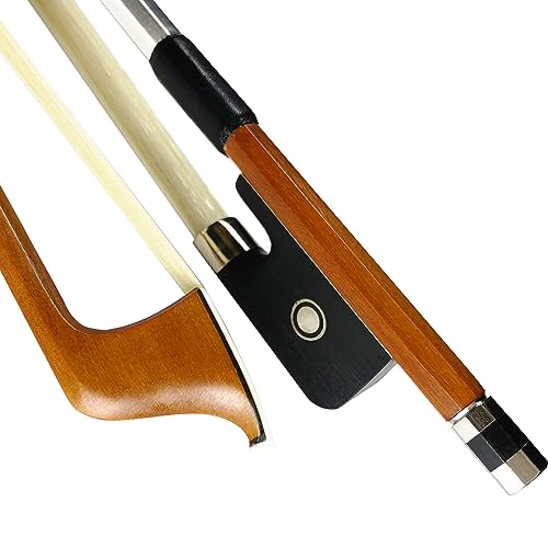 WinsterBow Brazilwood Ebony Violin Viola Cello Bow Full Size Ebony Frog with Natural Horsehair (Cello bow 4/4)