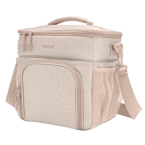 Bentgo Prep Deluxe Insulated Multimeal Bag - Lunch Box Bag, Holds 5 Meals, Premium Insulation up to 8 Hrs, Durable, Water-Resistant - Large Capacity For Adult Meal Prep (Sand)