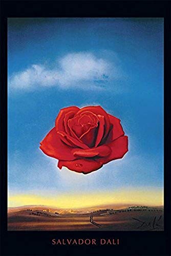 Meditative Rose c 1958 by Salvador Dali 36x24 Art Print Poster Museum Masterpiece Red Rose Blue Sky Famous Painting