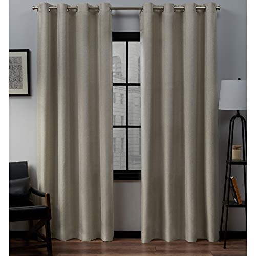 Exclusive Home Loha Linen Grommet Top Curtain Panel Pair, 54'x96', Natural