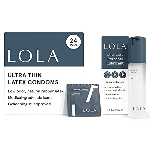 LOLA Water-Based Lube & Ultra Thin Latex Condoms Bundle - Natural Lubricant and Natural Rubber Latex