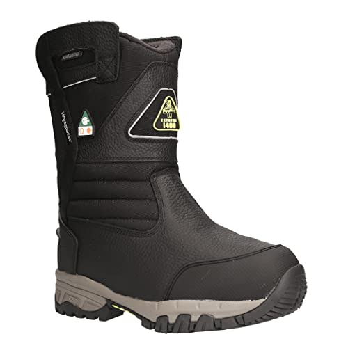RefrigiWear Mens Extreme Pull-On Insulated Waterproof 8-Inch Freezer Work Boots (Black, Size 10 US)