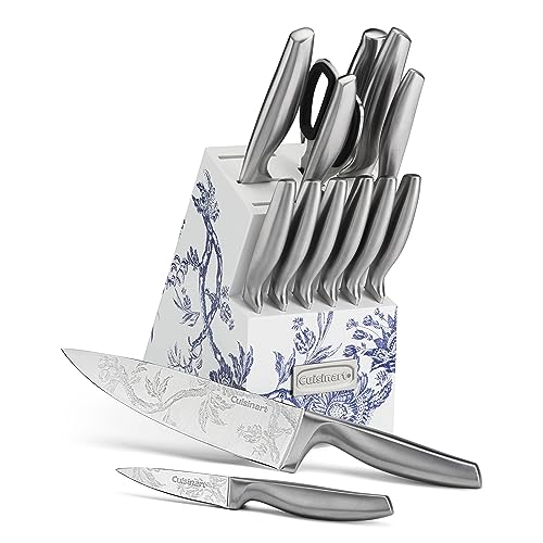 Cuisinart 15pc Caskata Collection Stainless Steel Hollow Handle Cutlery Block Set, C77SS-15PKCA