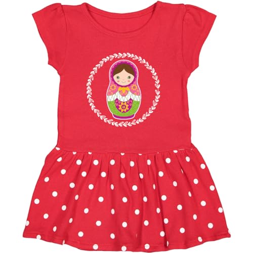 inktastic Matryoshka Russian Cute Pink Nesting Doll Toddler Dress 2T Red with Polka Dots 33cac