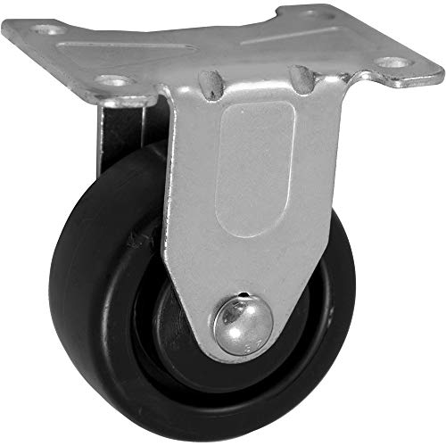 ICON Caster Wheels 3''x 1-.25' Light to Medium Duty Rigid Caster with a Polyolefin Wheel, Top Plate 2.5' x 3.75', Load 300 lbs. per Caster