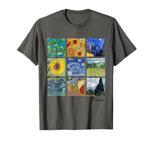 Van Gogh Paintings, Sunflowers, Starry Night T-Shirt