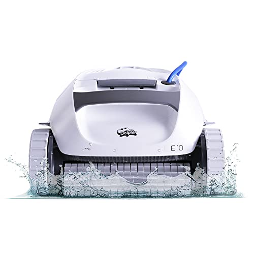 Dolphin (2024 Model) E10 Automatic Robotic Pool Vacuum Cleaner, Active Scrubber Brush, Top Load Filters Access, Ideal for Above-Ground Pools up to 30 FT in Length