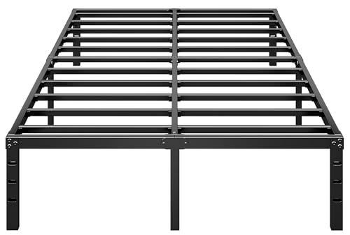HLIPHA Metal Platform Bed Frame 14 Inch Tall Bed No Box Spring Needed,Queen Size Bed with Heavy Duty Strong Support Slats,Easy to Assemble,Black