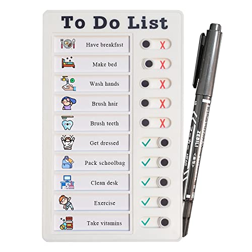 PIQOLA Chore Chart for Kids Multiple Kids ADHD Tools Checklist Board Routine Schedule (To Do List)