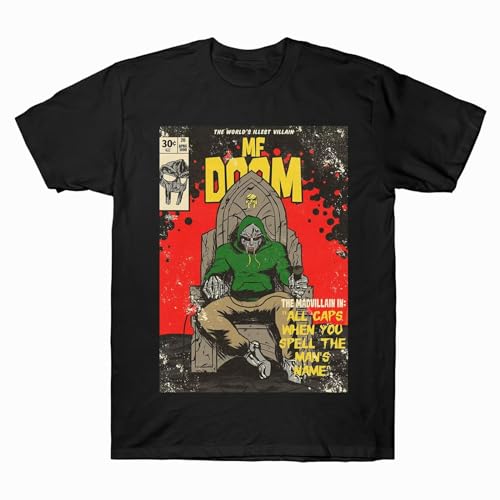 CUICAN MF-Doom Shirt Poster Tshirt Men Women Kids Soft Short Sleeve t Shirt Black Small