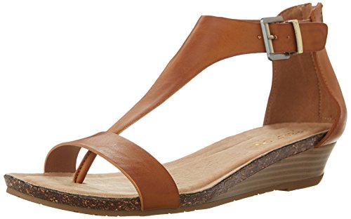 Kenneth Cole REACTION Women's Great Gal T-Strap Wedge Sandal, Toffee, 9 M US