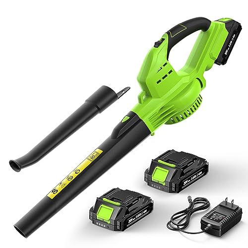 Leaf Blower Cordless with Battery and Charger - Anykit Electric Leaf Blower Battery Operated, Blower Cordless 20V 2 Speed Modes Handheld for Clearing Patio Driveway