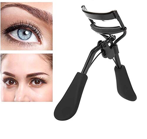 Eye Lash Curler Eyelash Curler, Professional Stainless Steel Eyelash Curler Silicone Ring Pad Eye Lash Curling Tool Fits All Eye Shape Ideal Girls(Black)