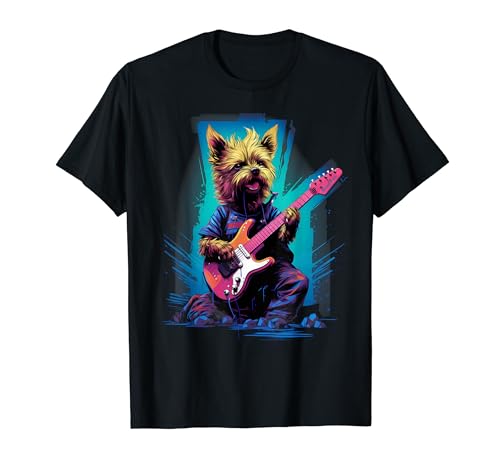 Punk Rock Guitar Yorkie Dog Guitarist T-Shirt