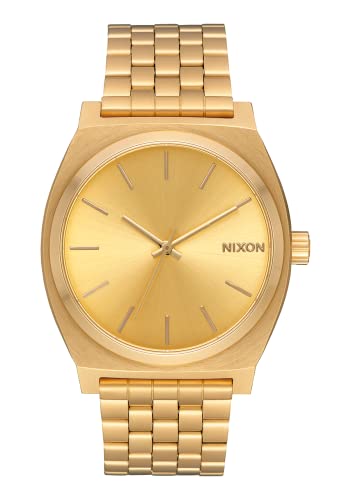 NIXON Time Teller A045 - All Gold / Gold - 100m Water Resistant Men's Analog Fashion Watch (37mm Watch Face, 19.5mm-18mm Stainless Steel Band)