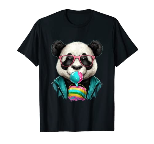 Panda Bear Chewing Bubble Gums Gumball Bubble Gum Machine T-Shirt