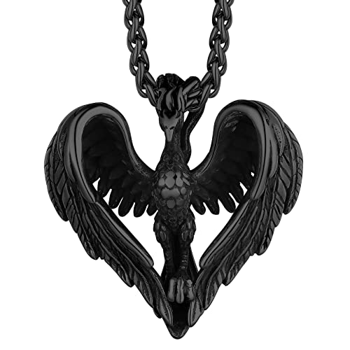 Richsteel Phoenix Necklace Bird Pendant Charm with Chain for Men Women Retro Animal Jewelry