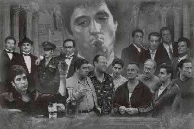 Gangster Collage Poster ~ Scarface, Goodfellas, Godfather, Sopranos ~ 24x36'