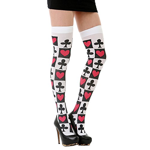 Hauntlook Sexy Halloween Adult Women's Cosplay Costume Tights - Poker Tights