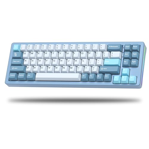 Womier SK71 75% Gaming Keyboard, Aluminum Alloy Shell Wireless Mechanical Creamy Keyboard Bluetooth/2.4G/Wired Hot Swappable Pre-lubed Switches, Gasket Mounted RGB Creamy Keyboard for Mac/Win