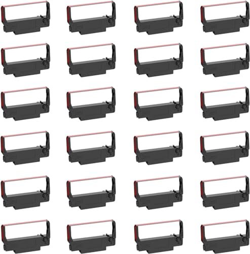 Bigger Replacement for ERC-30/34/38 B/R Ribbons, 24 Pack, Black and Red