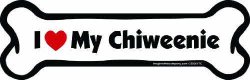 Imagine This Bone Car Magnet, I Love My Chiweenie, 2-Inch by 7-Inch