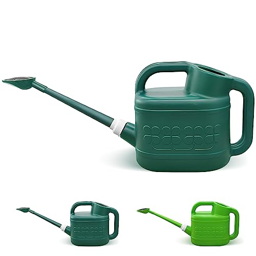 2 Gallon Watering Can for Outdoor Plants with Removable Long Spout and Stainless Steel Sprinkler Head, Large Plastic Watering Can for Garden Flowers Plants