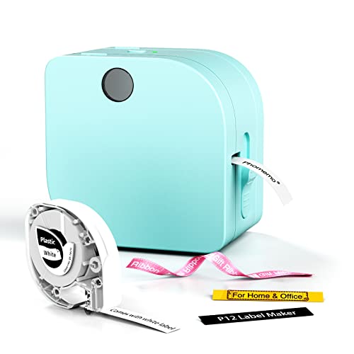 Phomemo Label Makers Machine with Tape, Portable Bluetooth Label Printer, Mini Label Maker Sticker Maker Handheld Labeler with Multiple Template Icon Font for Smartphone for Office Home Organization