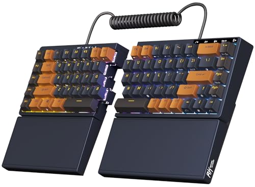 RK ROYAL KLUDGE RKS70 Wireless Gaming Keyboard, Split Bluetooth/2.4G/Wired RGB Mechanical Keyboard with 5 Dedicated Macro Keys, 75% Hot Swappable Ergonomic Keyboards for Win/Mac, Brown Switches Black