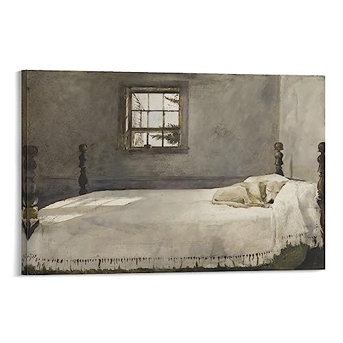 Master Bedroom by Andrew Wyeth Realism Famous Painting Artist Posters Wall Art Paintings Canvas Wall Decor Home Decor Living Room Decor Aesthetic 20x30inch(50x75cm) Frame-style
