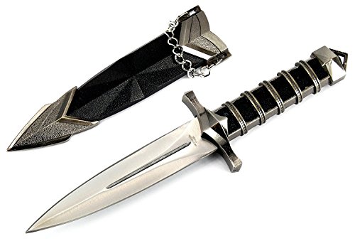 Velocity Airsoft KM6002 440 Stainless Steel 11' Double Edged Dark Assassin Dagger with Sheath