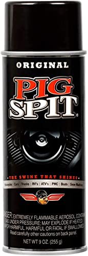 Pig Spit Original for Use on Motors, Transmissions, Vinyl and Black Plastic Trim Components and Tires | 9 oz. | Single